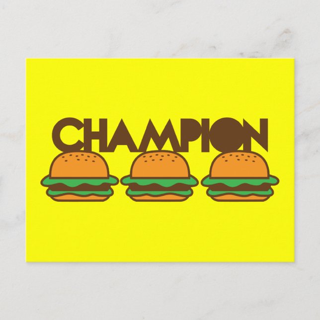 Postal ¡CAMPEÓN BURGERS yum! (Anverso)