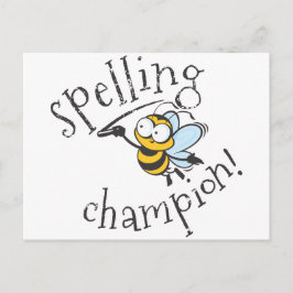 Postal Campeón de abeja ortográfica