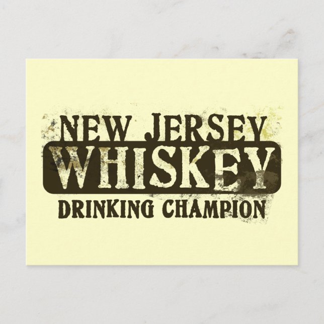 Postal Campeón de Bebidas Whiskey de Nueva Jersey (Anverso)