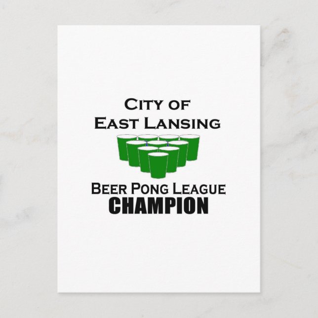 Postal Campeón de East Lansing Beer Pong (Anverso)