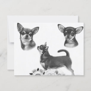 Postal Campeón - Retrato de Chihuahua pintado a mano