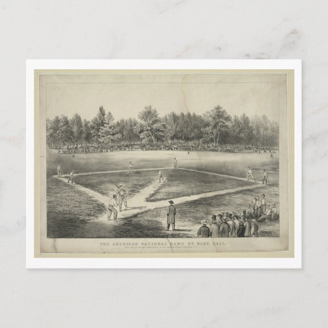 Postal Campeonato de Béisbol, 1866, de Currier & Ives (Anverso)