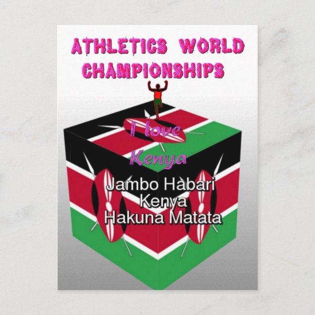 Postal Campeonato Mundial de Atletismo Corredora de Kenia (Anverso)