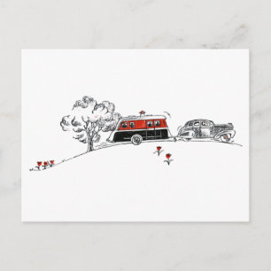 Postal Camper y auto de antigüedades