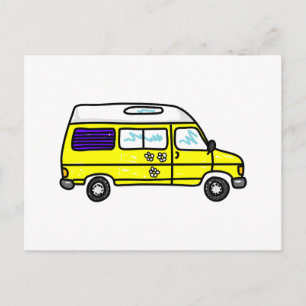 Postal Campervan amarillo