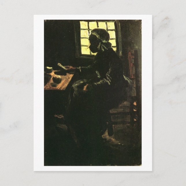 Postal Campesina comiendo, Vincent van Gogh (Anverso)