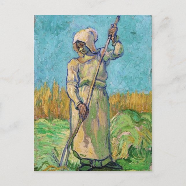 Postal Campesina con torta, Bella Artes Vincent van Gogh (Anverso)