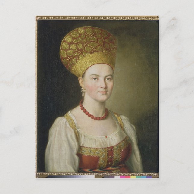 Postal Campesina con traje ruso, 1784 (Anverso)