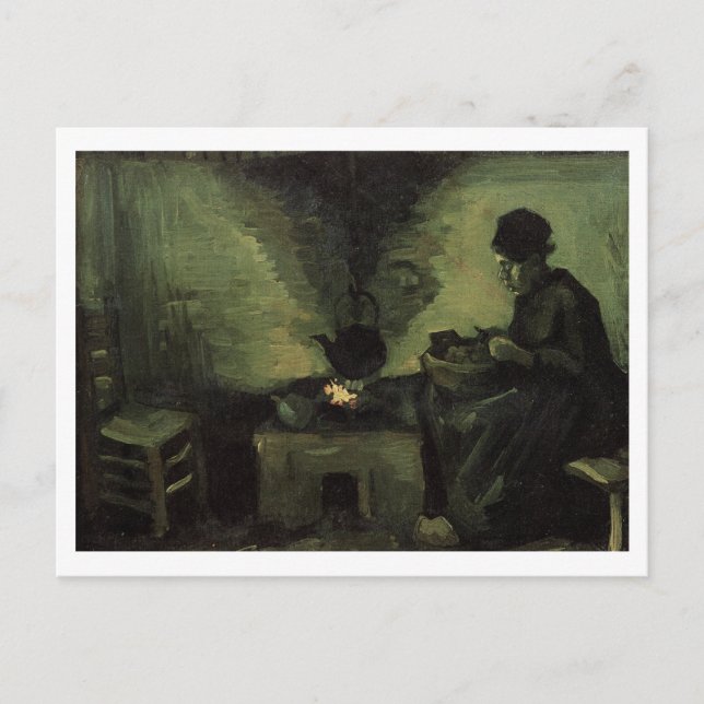 Postal Campesina junto a la Chimenea, Vincent van Gogh (Anverso)