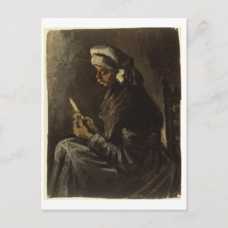 Postal Campesina pelando papas Van Gogh Bella Artes