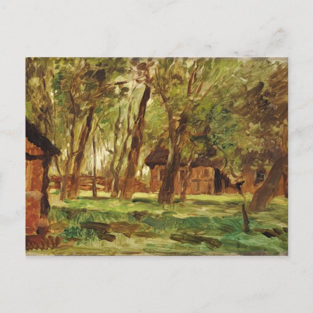 Postal Campesino bajo árboles (Anverso)