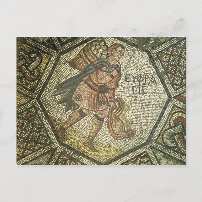 Postal Campesino cargando pollos y una canasta de huevos (Anverso)