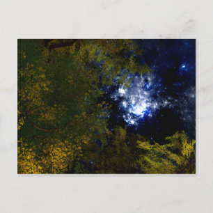 Postal Camping Bajo La Postcarta De Las Estrellas