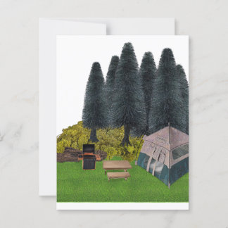 Postal Camping de carpas en el bosque