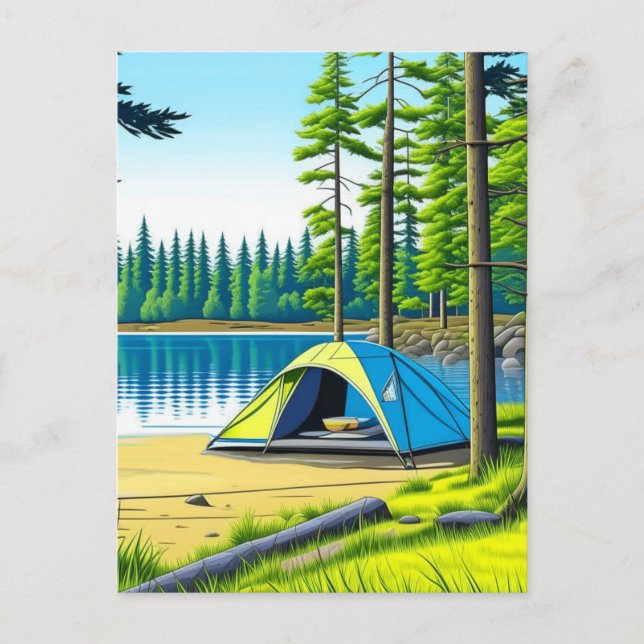 Postal Camping de carpas temáticas en los bosques (Anverso)