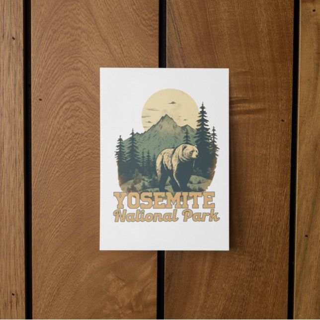 Postal Camping del Parque Nacional Yosemite (yosemite national park postcard)
