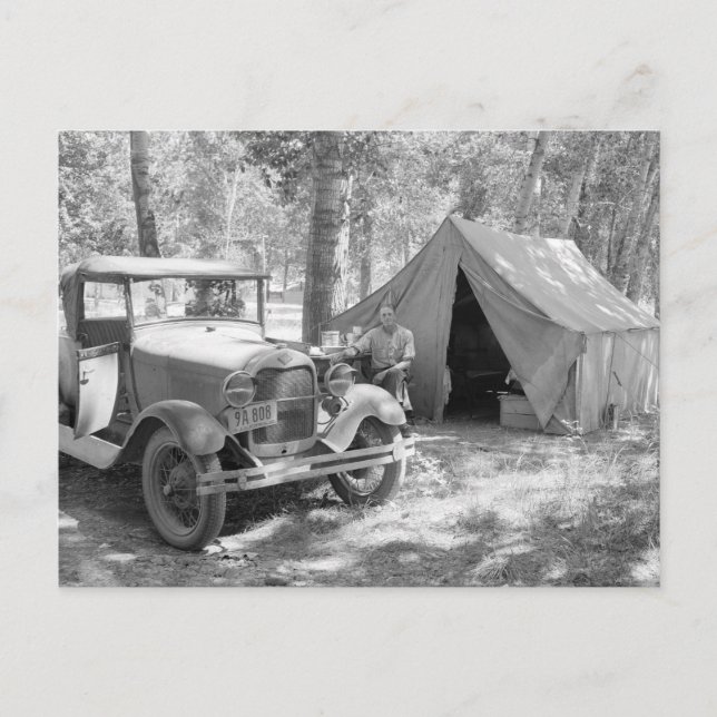 Postal Camping en el valle de Yakima, 1936 (Anverso)