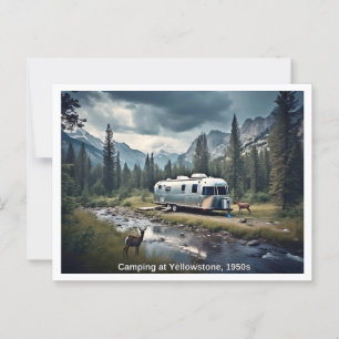 Postal Camping en la escena de Yellowstone en los años 50