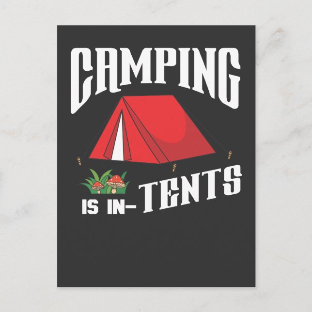 Postal Camping en tiendas Regalo divertido para los campi (Anverso)