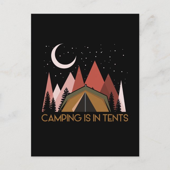 Postal Camping Está En Las Tiendas De Camping Gracioso (Anverso)