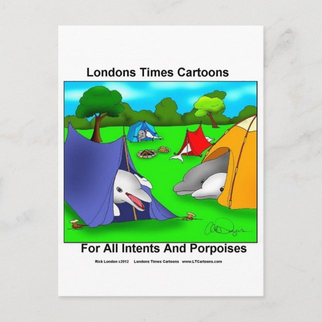Postal Camping Porpoises Funny Pun-Lovers (Anverso)