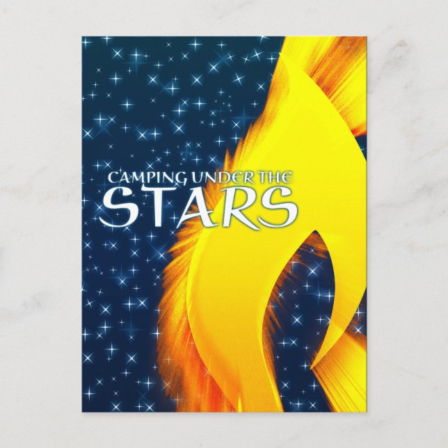 Postal Camping Under the Stars Starshine and Campfire (Anverso)