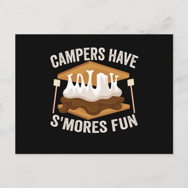 Postal Campistas se Divierten con S'mores Divertido Amant (Anverso)