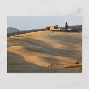 Postal Campo agrícola al atardecer, Val d'Orcia, Toscana