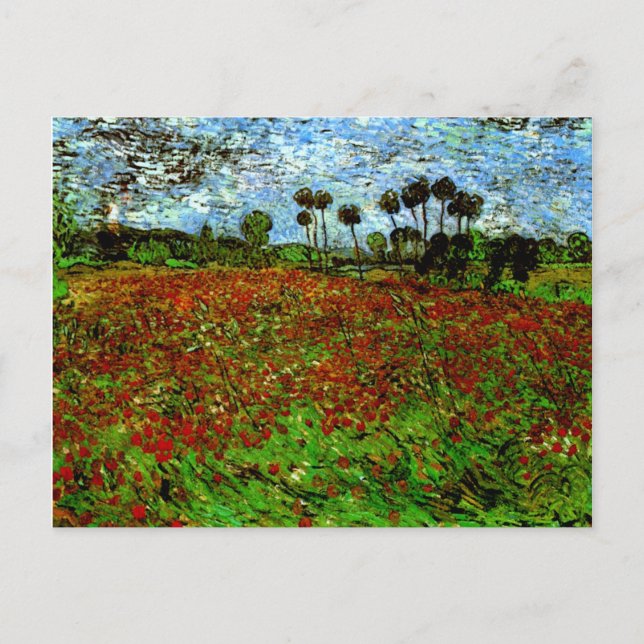 Postal Campo con cachorros (F636) Van Gogh Bella Artes (Anverso)