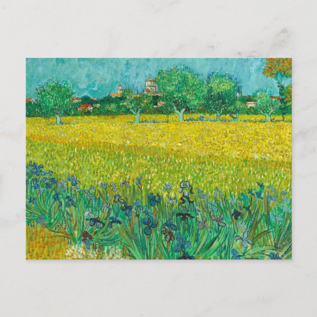 Postal Campo con irlandeses cerca de Arles por Vincent va (Anverso)