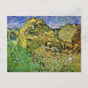 Postal Campo con montones de trigo de Vincent van Gogh
