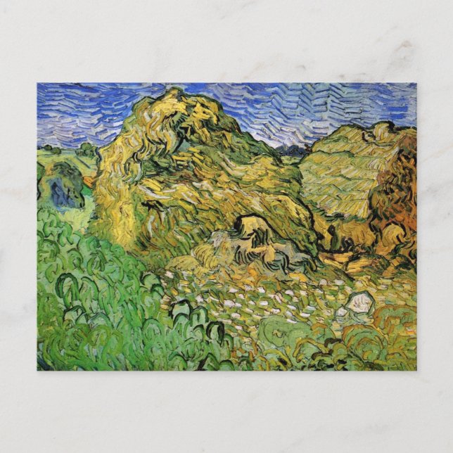 Postal Campo con montones de trigo de Vincent van Gogh (Anverso)