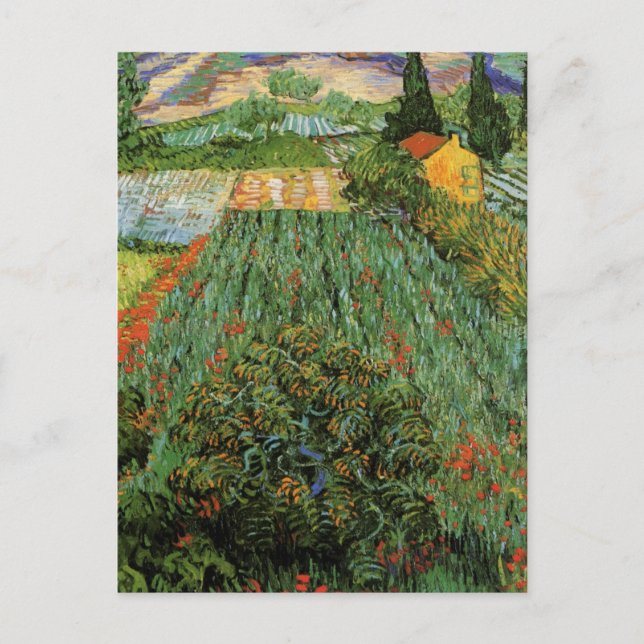 Postal Campo con opio de Vincent van Gogh (Anverso)