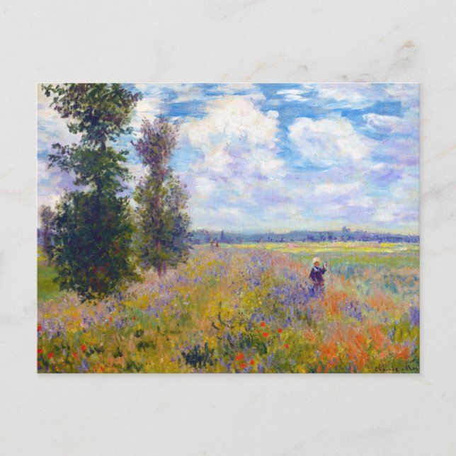 Postal Campo de amapola, Argenteuil, Claude Monet, 1875 (Anverso)