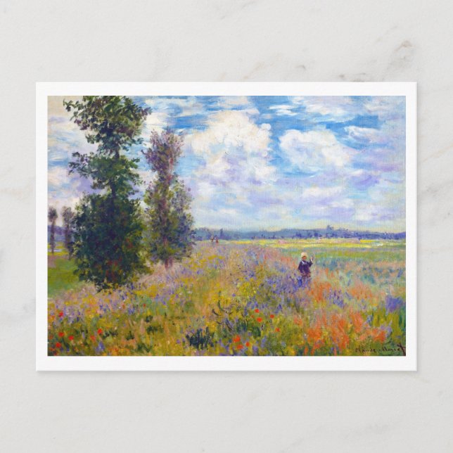 Postal Campo de amapola, Argenteuil, Claude Monet, 1875 (Anverso)