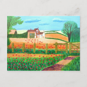 Postal Campo de amapolas