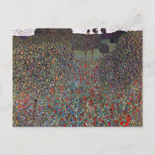Postal Campo de amapolas, Gustav Klimt