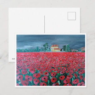 Postal Campo de Amapolas pintado por Alfred Fox