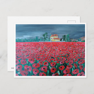 Postal Campo de Amapolas pintado por Alfred Fox