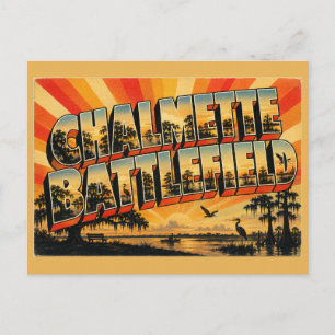 Postal Campo de batalla de Chalmette LA Arte de viaje vin