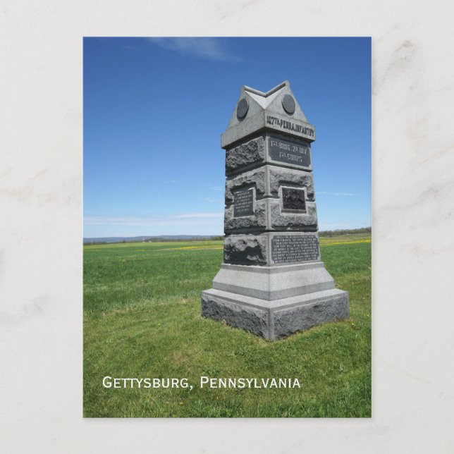 Postal Campo de batalla de Gettysburg (Anverso)