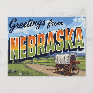Postal Campo de Carro Cubierto de Nebraska