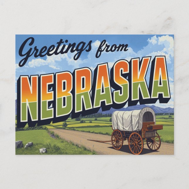 Postal Campo de Carro Cubierto de Nebraska (Anverso)