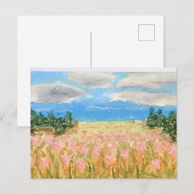 Postal Campo de Flores de Verano (Anverso / Reverso)