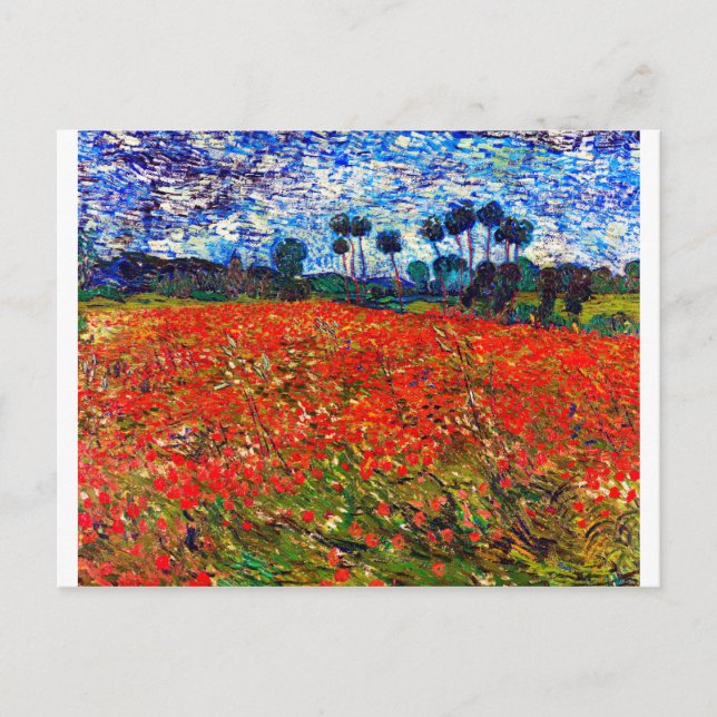 Postal Campo de flores rojas, Van Gogh (Anverso)