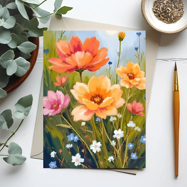 Postal Campo de flores silvestres | Botánica de flores en (Subido por el creador)