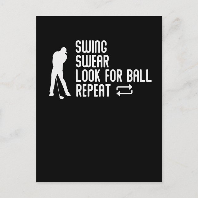 Postal Campo de golf Chiste Sarcástico Humor Golf Golf (Anverso)