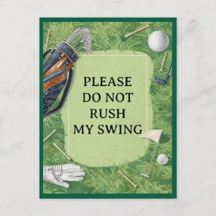Postal Campo de golf con su propio texto en verde para go