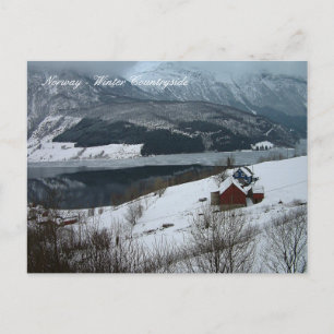 Postal Campo de invierno, paisajes de Escandinavia, Norue