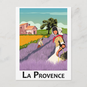 Postal Campo de lavanda en Provenza, Francia